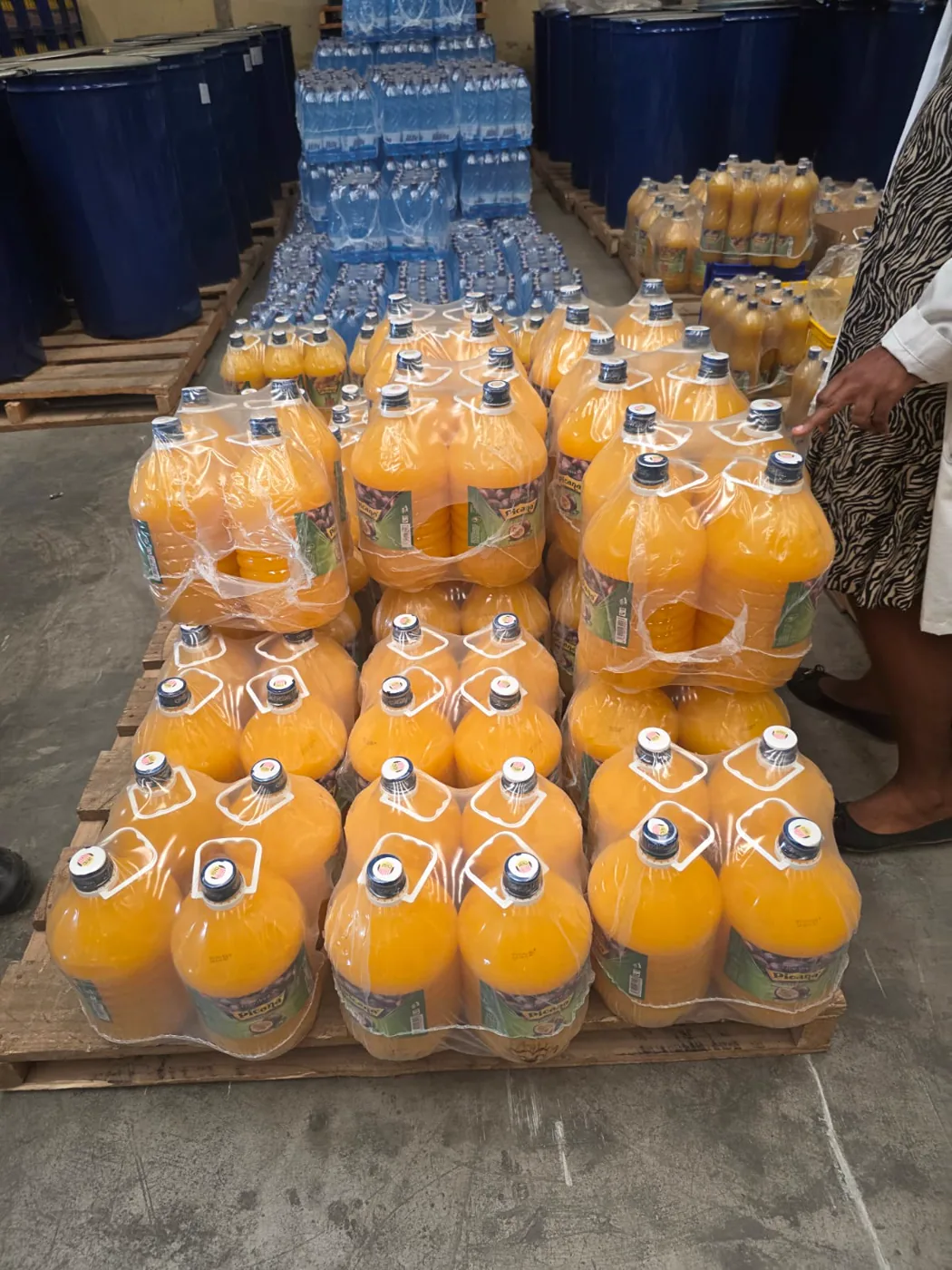 Finished goods staged in a client warehouse